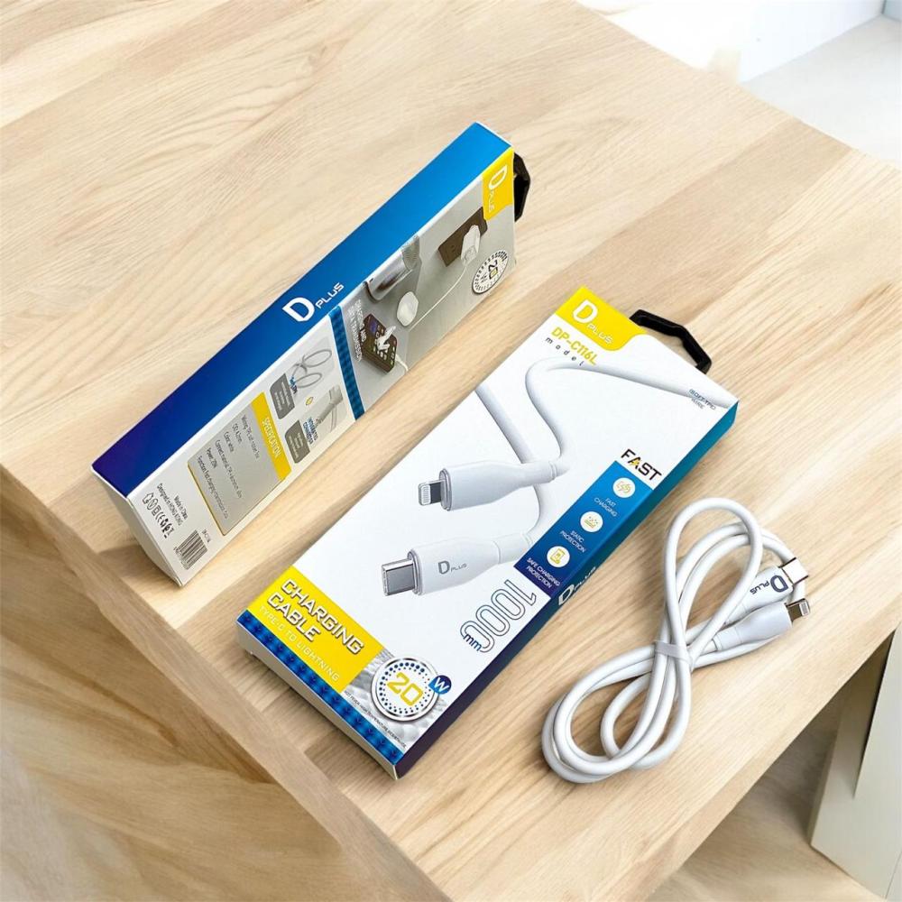 Câble de charge USB vers Lightning 30 W avec prise D - Blanc